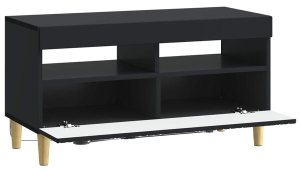 LED TV szekrény Fekete Szerelt Fa