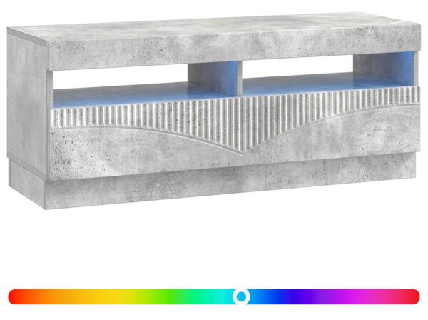 LED TV szekrény Betonszürke Szerelt Fa