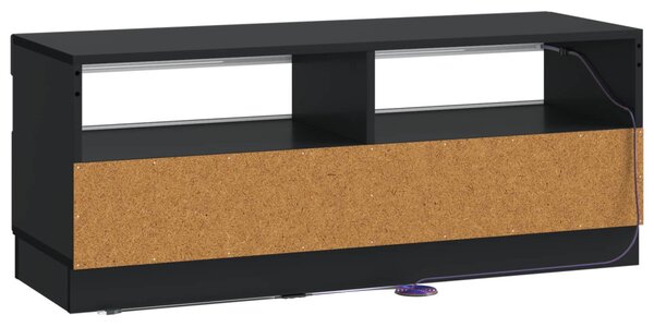 LED TV szekrény Fekete Szerelt Fa