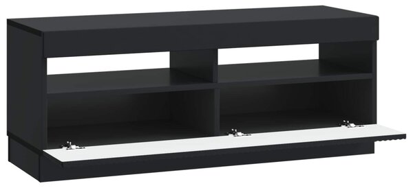 LED TV szekrény Fekete Szerelt Fa