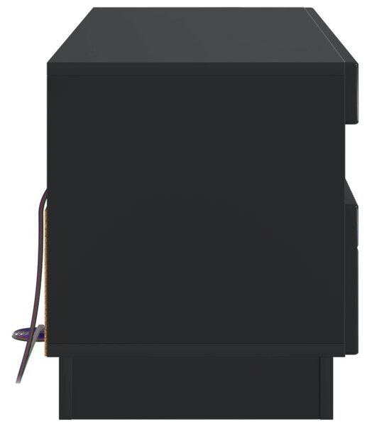 LED TV szekrény Fekete Szerelt Fa