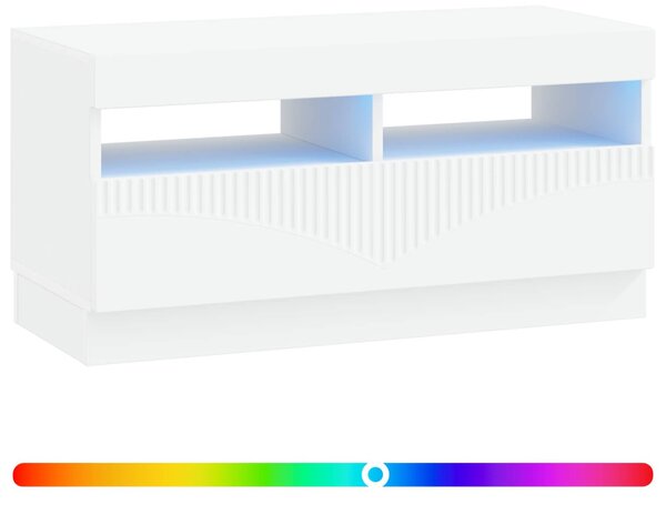 LED TV szekrény Fehér Szerelt Fa