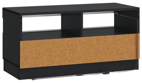 LED TV szekrény Fekete Szerelt Fa