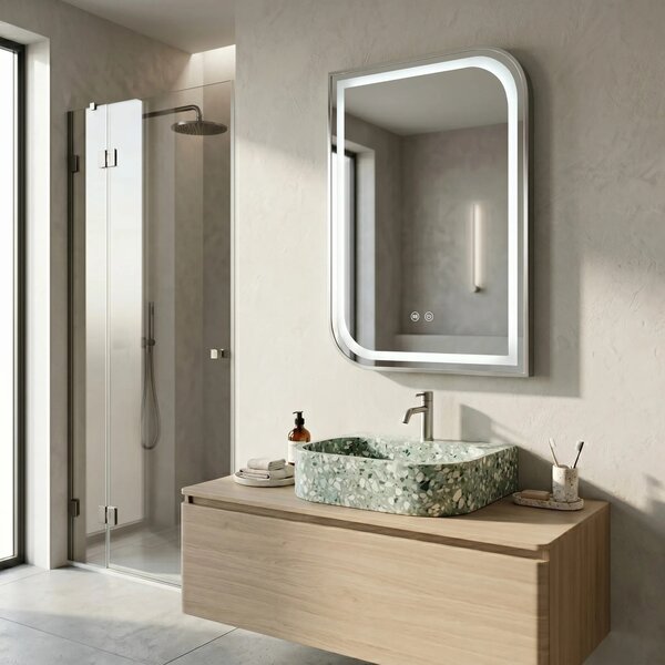 LED Tükör ZONE 70x50 BRUSH NICKEL