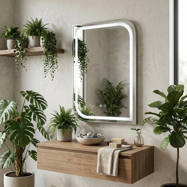 LED Tükör ZONE 70x50 BRUSH NICKEL