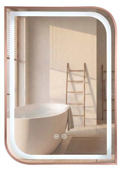 LED Tükör ZONE 80x60 BRUSH ROSE GOLD