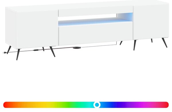 LED TV szekrény Fehér Szerelt Fa
