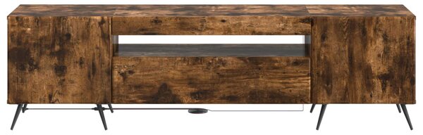 LED TV szekrény Füstös Tölgy Szerelt Fa