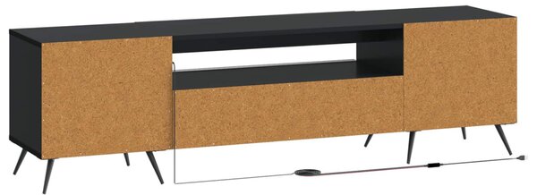 LED TV szekrény Fekete Szerelt Fa