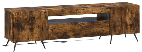 LED TV szekrény Füstös Tölgy Szerelt Fa