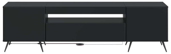 LED TV szekrény Fekete Szerelt Fa