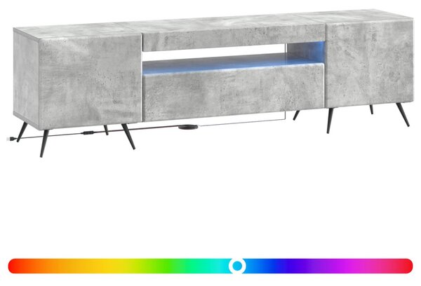 LED TV szekrény Betonszürke Szerelt Fa