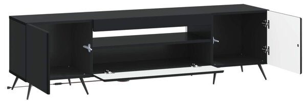 LED TV szekrény Fekete Szerelt Fa
