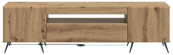 LED TV szekrény Kézműves Tölgy Szerelt Fa