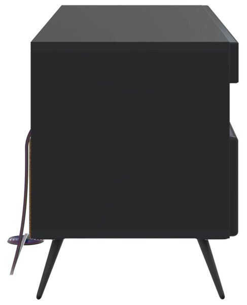 LED TV szekrény Fekete Szerelt Fa