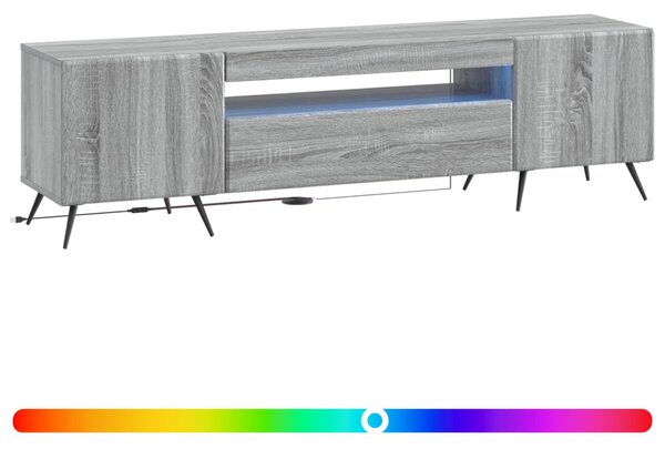 LED TV szekrény Szürke Sonoma Szerelt Fa