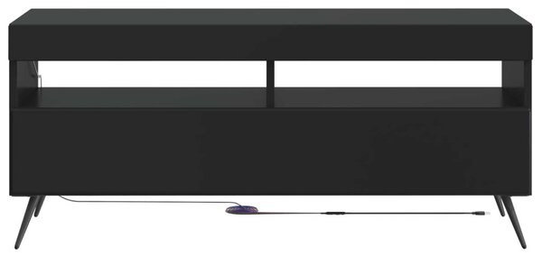 LED TV szekrény Fekete Szerelt Fa