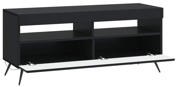 LED TV szekrény Fekete Szerelt Fa