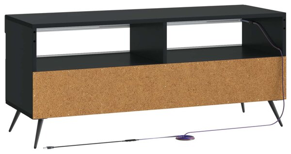LED TV szekrény Fekete Szerelt Fa