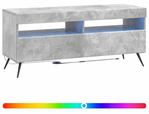 LED TV szekrény Betonszürke Szerelt Fa