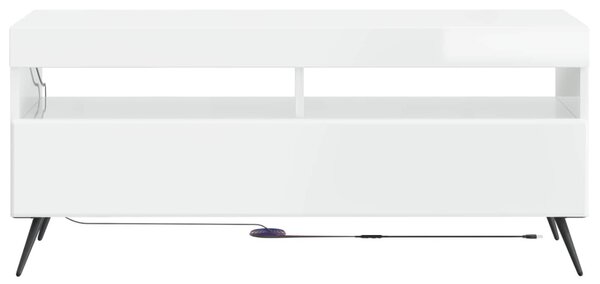 LED TV szekrény Magasfényű Fehér Szerelt Fa
