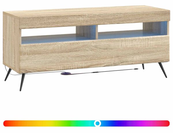LED TV szekrény Sonoma Tölgy Szerelt Fa