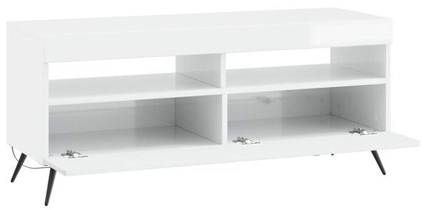 LED TV szekrény Magasfényű Fehér Szerelt Fa
