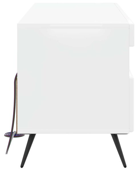 LED TV szekrény BREDA Magasfényű Fehér Szerelt Fa