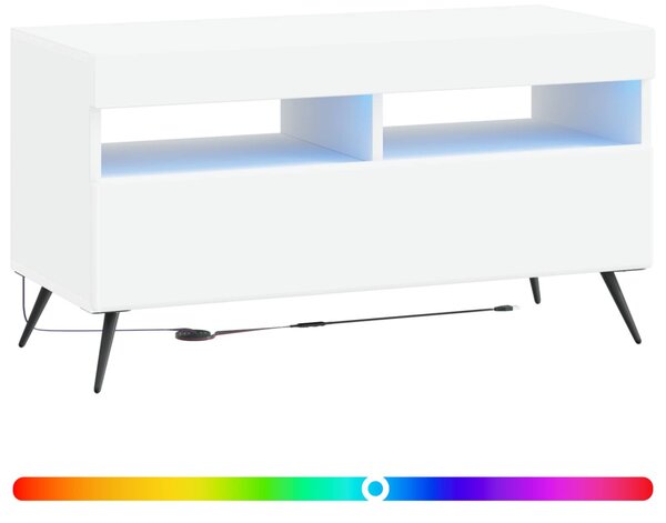 LED TV szekrény Fehér Szerelt Fa