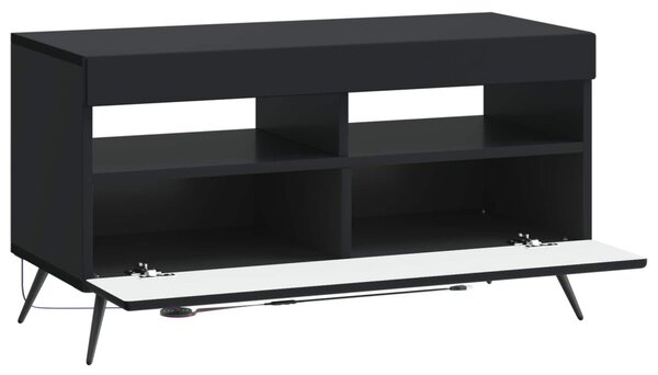 LED TV szekrény Fekete Szerelt Fa