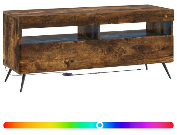 LED TV szekrény Füstös Tölgy Szerelt Fa