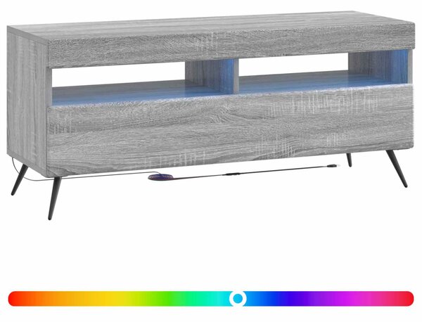 LED TV szekrény Szürke Sonoma Szerelt Fa