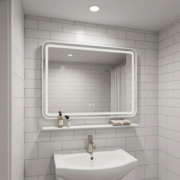 LED fali tükör polccal 80x60 cm L-8060