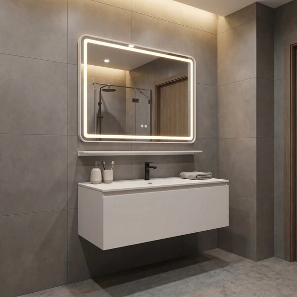 LED fali tükör polccal 80x60 cm L-8060