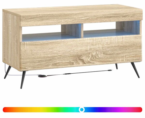 LED TV szekrény Sonoma Tölgy Szerelt Fa