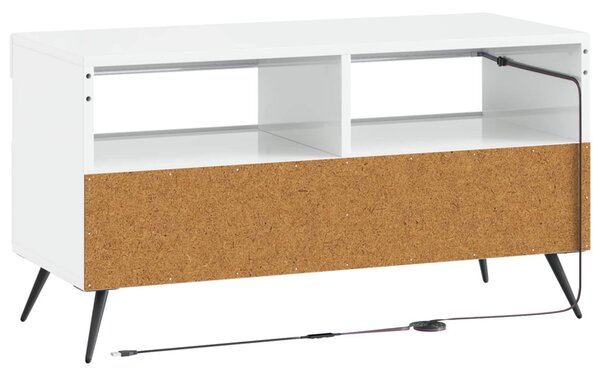 LED TV szekrény BREDA Magasfényű Fehér Szerelt Fa