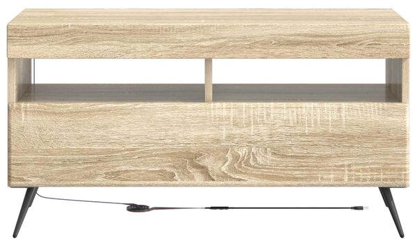 LED TV szekrény Sonoma Tölgy Szerelt Fa
