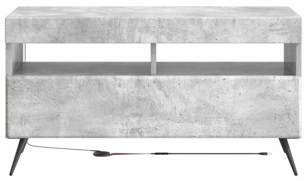 LED TV szekrény Betonszürke Szerelt Fa