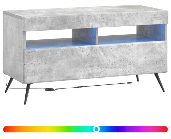 LED TV szekrény Betonszürke Szerelt Fa