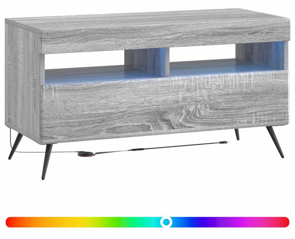 LED TV szekrény Szürke Sonoma Szerelt Fa