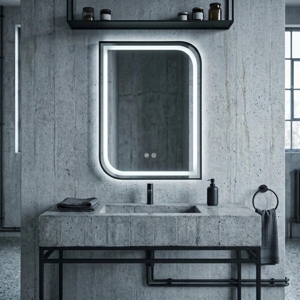 LED Tükör ZONE 70X50 BLACK