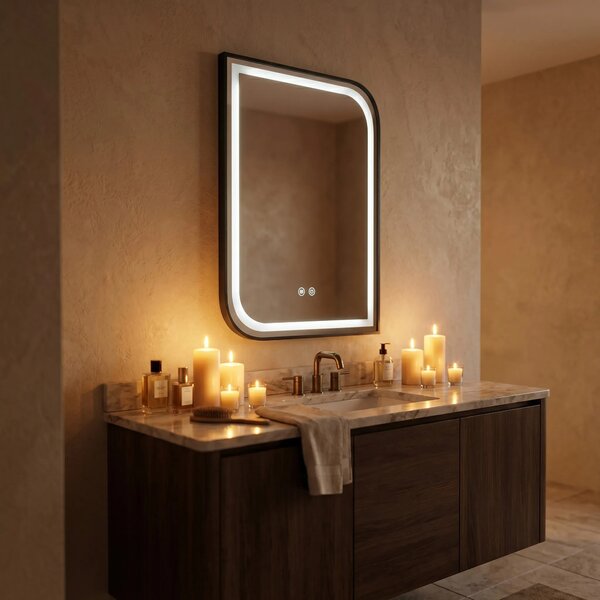LED Tükör ZONE 70X50 BLACK
