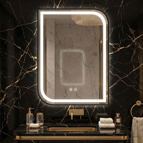 LED Tükör ZONE 80X60 BLACK