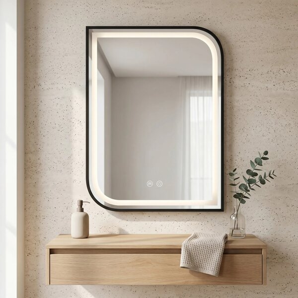 LED Tükör ZONE 80X60 BLACK