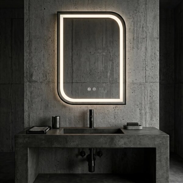 LED Tükör ZONE 80X60 BLACK