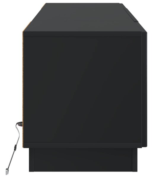 LED TV szekrény Fekete Szerelt Fa