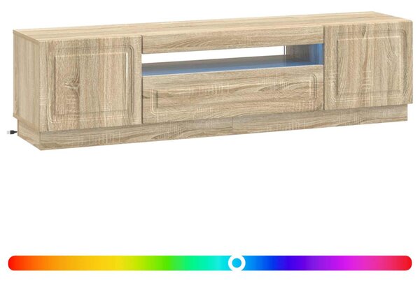 LED TV szekrény Sonoma Tölgy Szerelt Fa