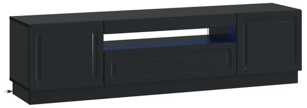 LED TV szekrény Fekete Szerelt Fa
