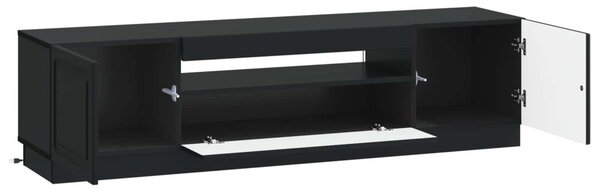 LED TV szekrény Fekete Szerelt Fa