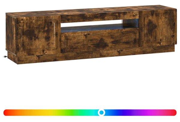 LED TV szekrény Füstös Tölgy Szerelt Fa